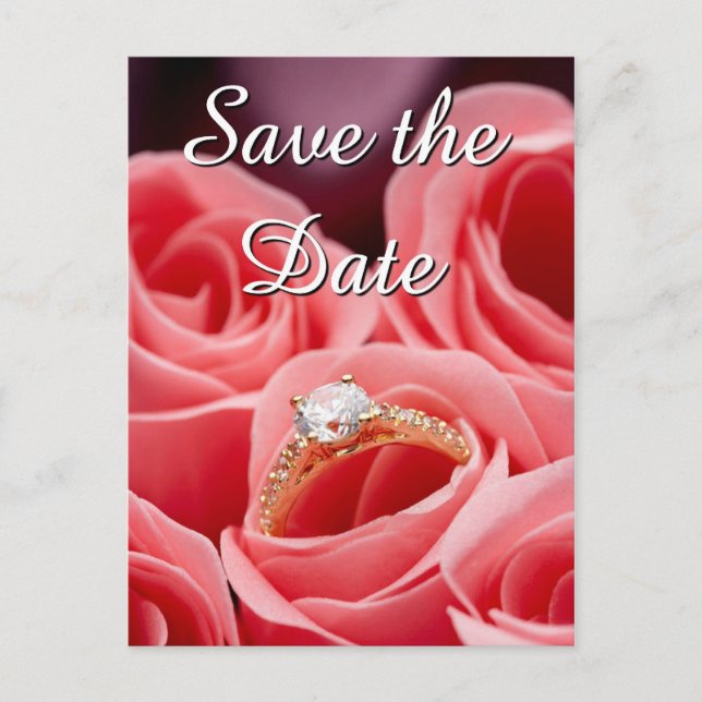 Hochzeitsring Save the Date Postkarten (Vorderseite)