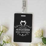 Hochzeitsring-Sicherheit Tuxedo-Krawatte Ausweis<br><div class="desc">Hochzeitsring Sicherheit Tuxedo Krawatte Schwarzer Clip auf Abzeichen</div>