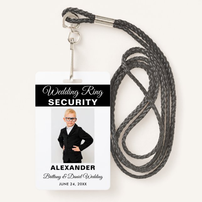Hochzeitsring - Textfarbe auswählen - Lanyard Ausweis (Vorderseite mit Schlüsselband)