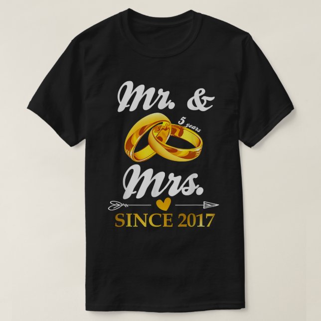 Hochzeitsring Verheiratet Mr. & Mrs.  T-Shirt (Design vorne)