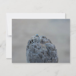 Hochzeitsringe am Strand Postkarte