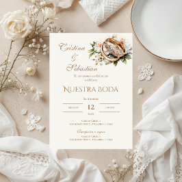 Hochzeitsringe Boho auf Spanisch Einladung