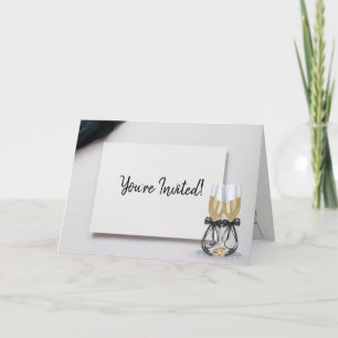 Hochzeitsringe Champagner-Jubiläums-Party-Einladun Einladung