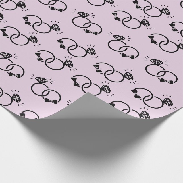 Hochzeitsringe für Brautparty-Geschenke nahtlos Geschenkpapier (Ecke)