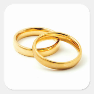 Hochzeitsringe Quadratischer Aufkleber