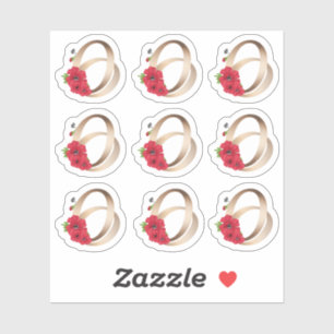 Hochzeitsringe, Ringe, Gold, Liebe, Vintag Aufkleber