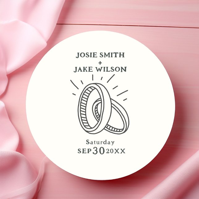 Hochzeitsringe Runder Aufkleber (Von Creator hochgeladen)