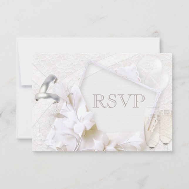 Hochzeitsrings & Champagnerbrillen UAWG RSVP Karte (Vorderseite)