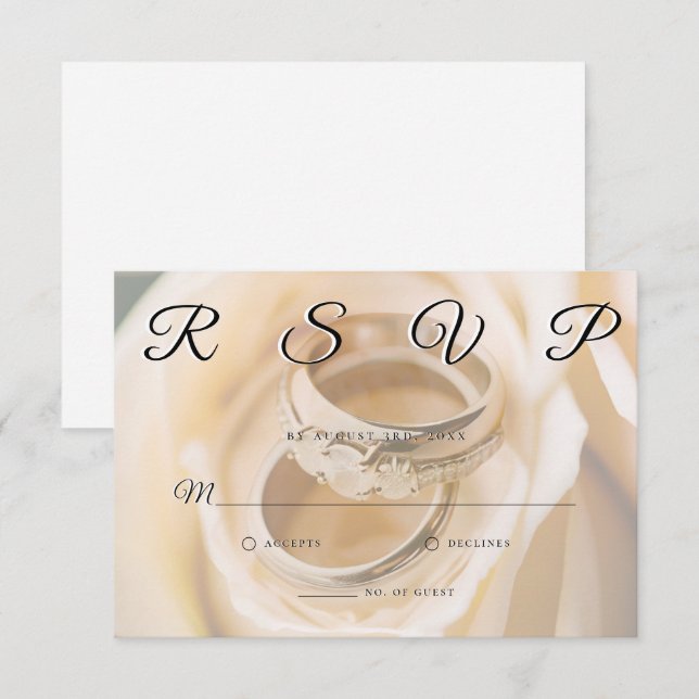 Hochzeitsrings Einfache elegante Minimalistische R RSVP Karte (Vorne/Hinten)
