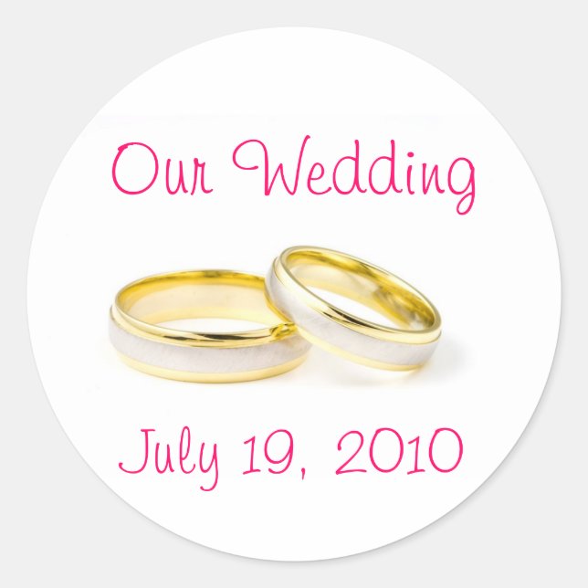 Hochzeitsrings Runder Aufkleber (Vorderseite)