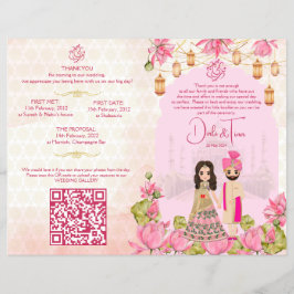 Hochzeitsrituale Hindu Programm Rosa Lotus Flyer