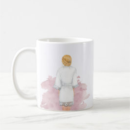 Hochzeitsrobe Rosa Zukunft mrs Monogramm Kaffeetasse