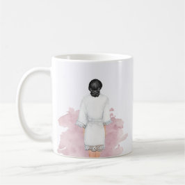 Hochzeitsrobe Rosa Zukunft mrs Monogramm Kaffeetasse
