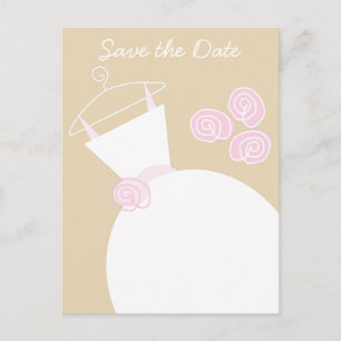 Hochzeitsrosa Beige Save the Date Postkarte