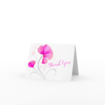 Hochzeitsrosa Blume Aquarell Dankeschön Karte