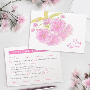Hochzeitsrosa Blüte Wildblume Blumenfarbe RSVP Karte