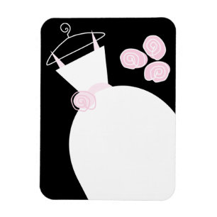 Hochzeitsrosa flexibler Magnet schwarz