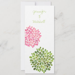 Hochzeitsrosa und grüne Blume blüht Einladung