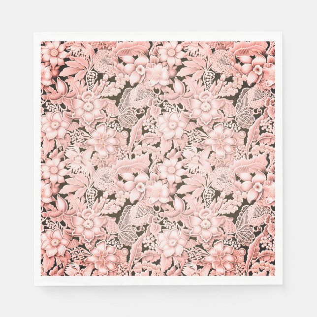 Hochzeitsrosa Vintag Serviette (Vorderseite)