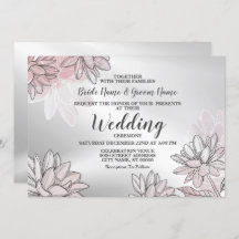 Hochzeitsrosa Weiße Blume Silber Wasserfarbe