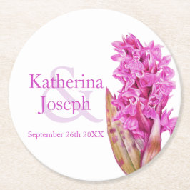 Hochzeitsrosa Wildorchideenfarbe Runder Pappuntersetzer