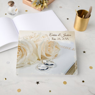 Hochzeitsrosen und Ringe Gästebuch