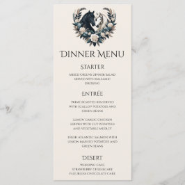 Hochzeitsross in der Liebe Menükarte