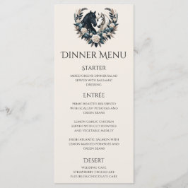 Hochzeitsross in der Liebe Menükarte