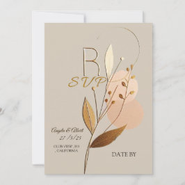 Hochzeitsrsvp einfache goldene Hinweise Karte Desi