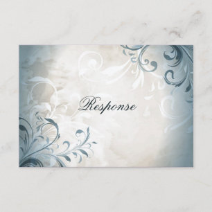 HochzeitsrSVP Elegante Vintage Foliage & Swirl RSVP Karte
