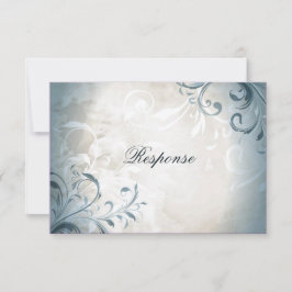 HochzeitsrSVP Elegante Vintage Foliage & Swirl RSVP Karte