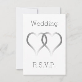 HochzeitsrSVP-Karte - Silberherzen RSVP Karte