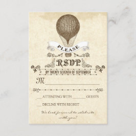 HochzeitsrSVP mit romantischem Vintagen Heißluftba RSVP Karte