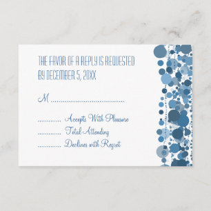 HochzeitsrSVP Moderne Dots Blue RSVP Karte