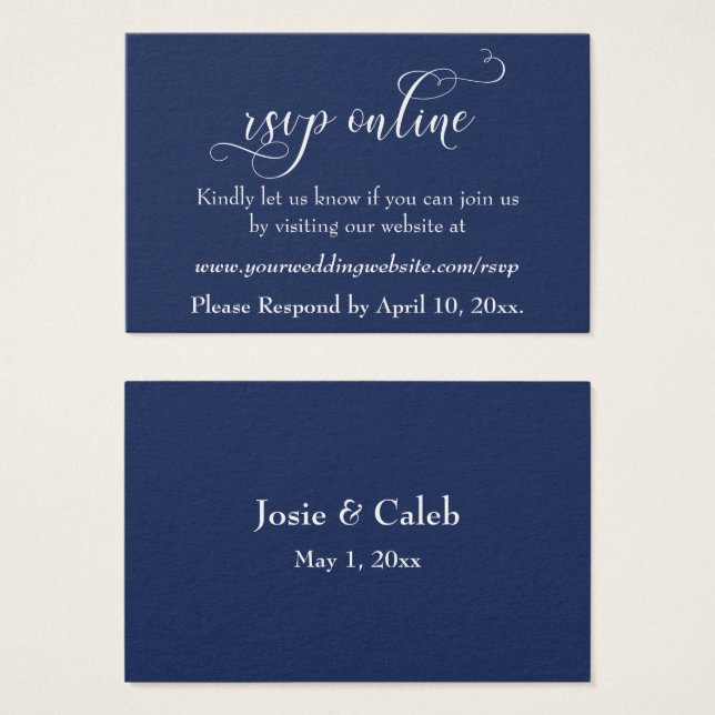 HochzeitsrSVP Online Beilegen schwarzes Script, we (Vorne & Hinten)