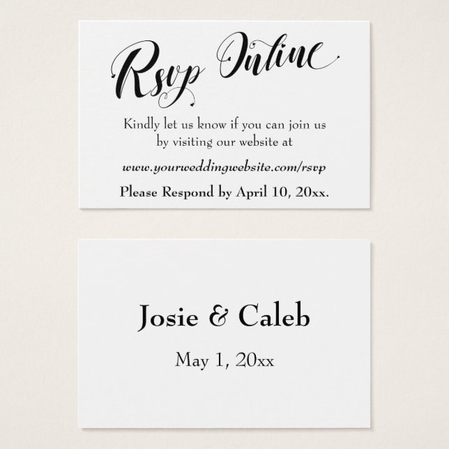 HochzeitsrSVP Online Schwarzes Script einfügen, We (Vorne & Hinten)