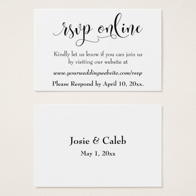 HochzeitsrSVP Online Schwarzes Script einfügen, We (Vorne & Hinten)