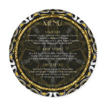 Hochzeitsrunde mit Schwarz-weißer und goldener Geo