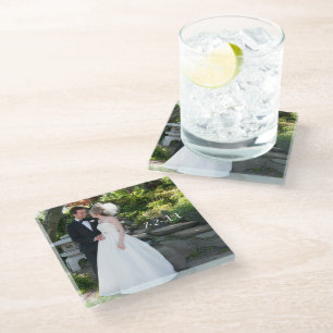 Hochzeitssache Foto Keepake Hochzeitstag Glass Unt Glasuntersetzer