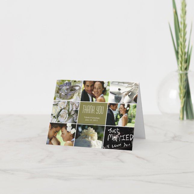 Hochzeitssammlung Dankeschön Karte - Sage (Vorderseite)