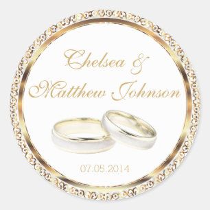 Hochzeitssandalen für Braut und Bräutigam Runder Aufkleber