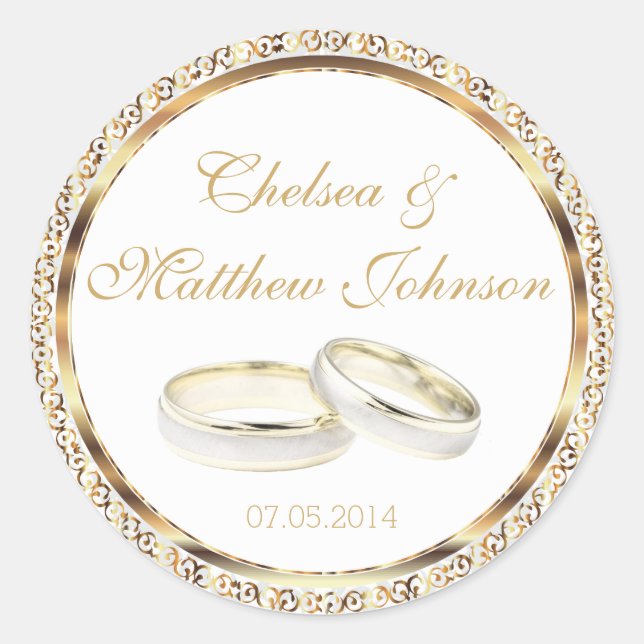 Hochzeitssandalen für Braut und Bräutigam Runder Aufkleber (Vorderseite)