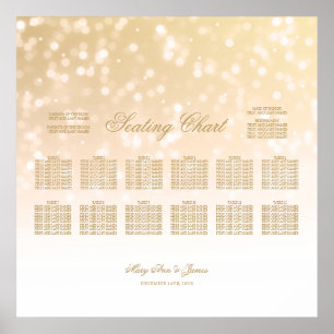 Hochzeitssattel Gold Bokeh Sparkle Lights Poster