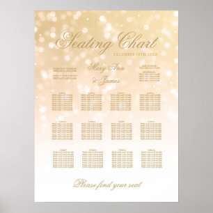 Hochzeitssattel Gold Bokeh Sparkle Lights Poster