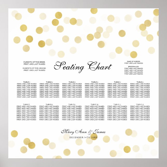 Hochzeitssattel Gold Foil Glitzer Lights Poster (Vorne)