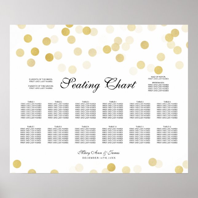 Hochzeitssattel Gold Foil Glitzer Lights Poster (Vorne)
