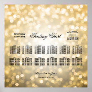 Hochzeitssattel Gold Glitzer Lights Poster
