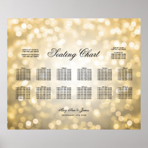 Hochzeitssattel Gold Glitzer Lights Poster
