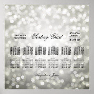 Hochzeitssattel Silber Glitzer Lights Poster