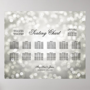 Hochzeitssattel Silber Glitzer Lights Poster